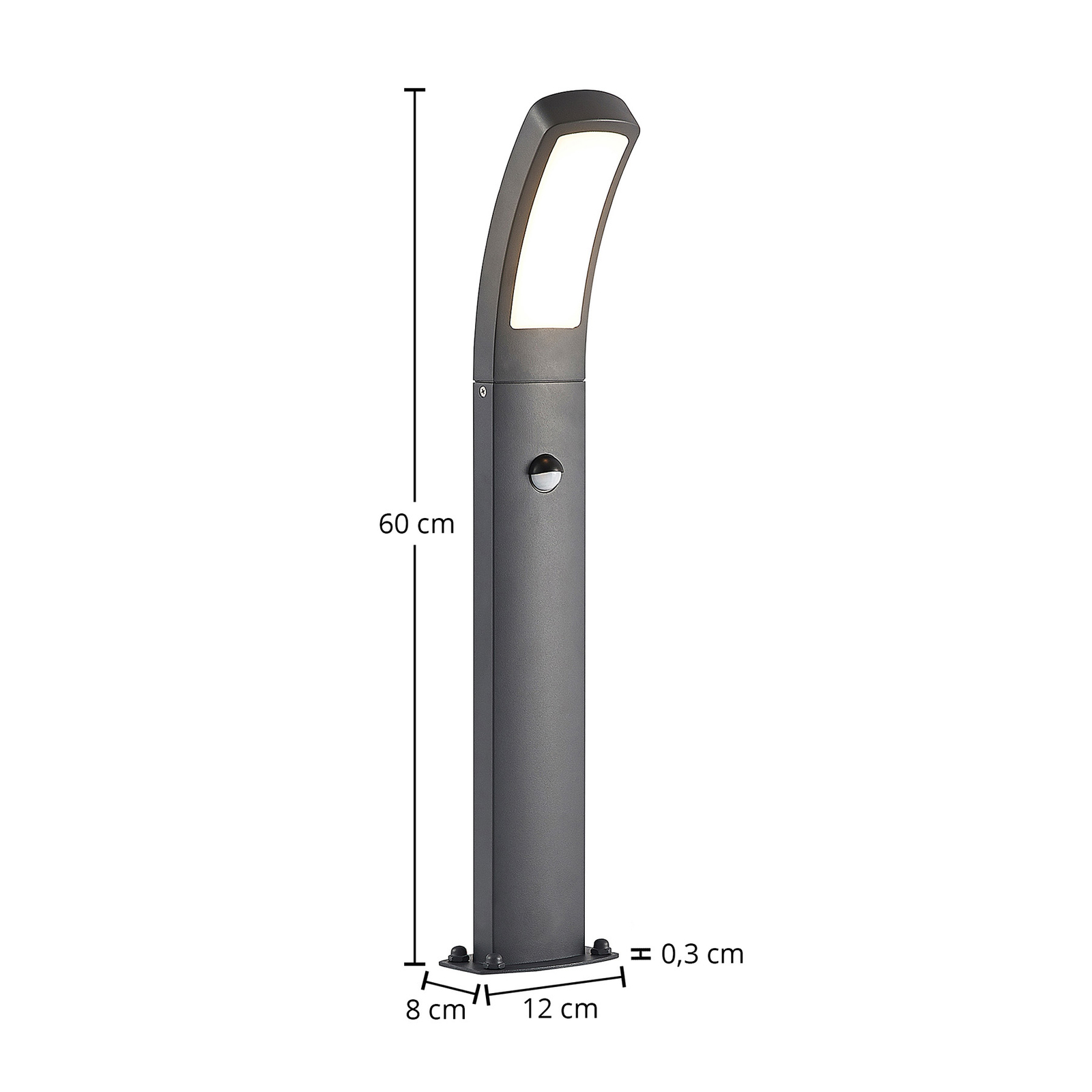 Moshe Candeeiro de Jardim com Sensor Dark Grey - Lindby