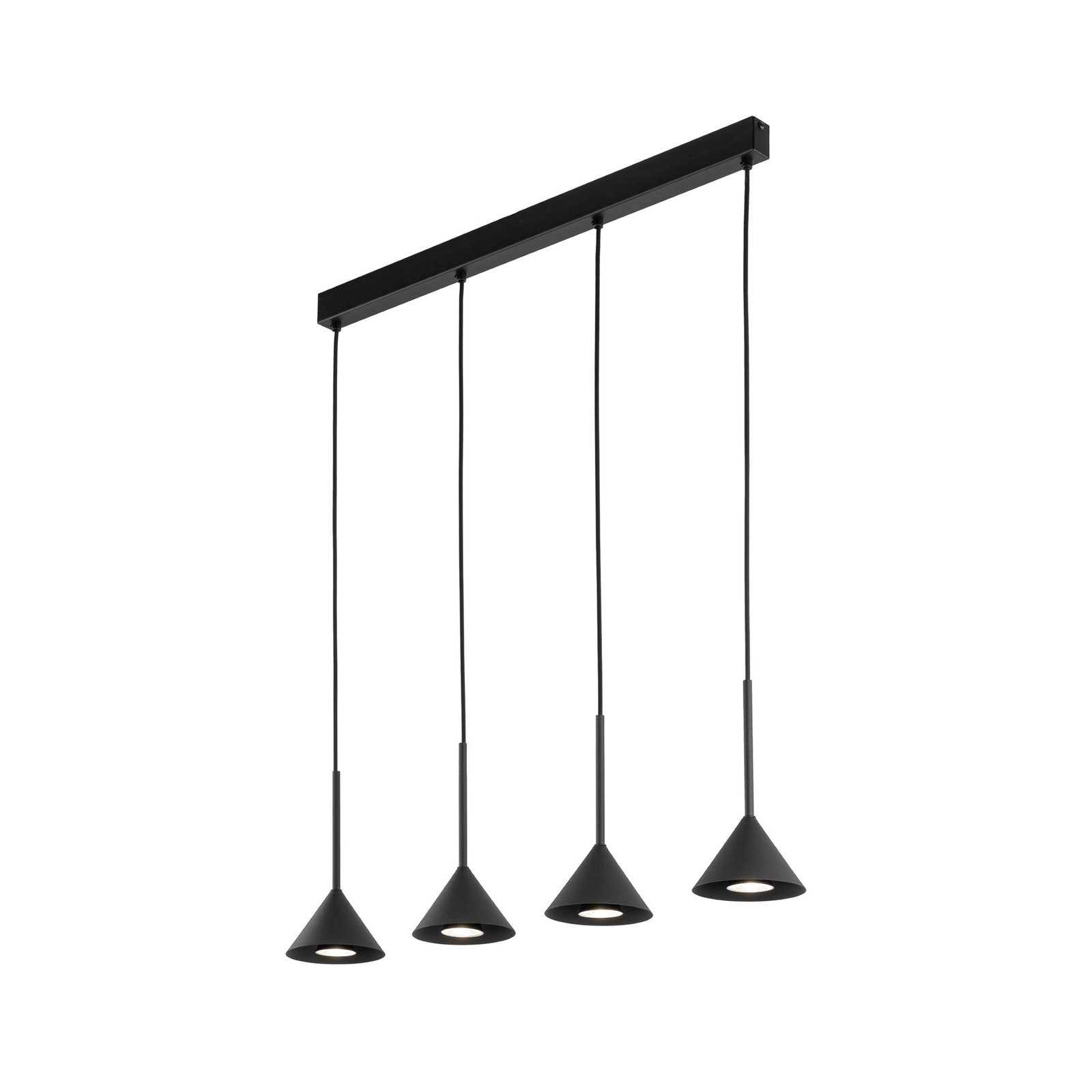 Cono Mini pendant light, 4-bulb, black, E27