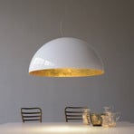 Oluce Sonora pendant light, white, plastic, E27
