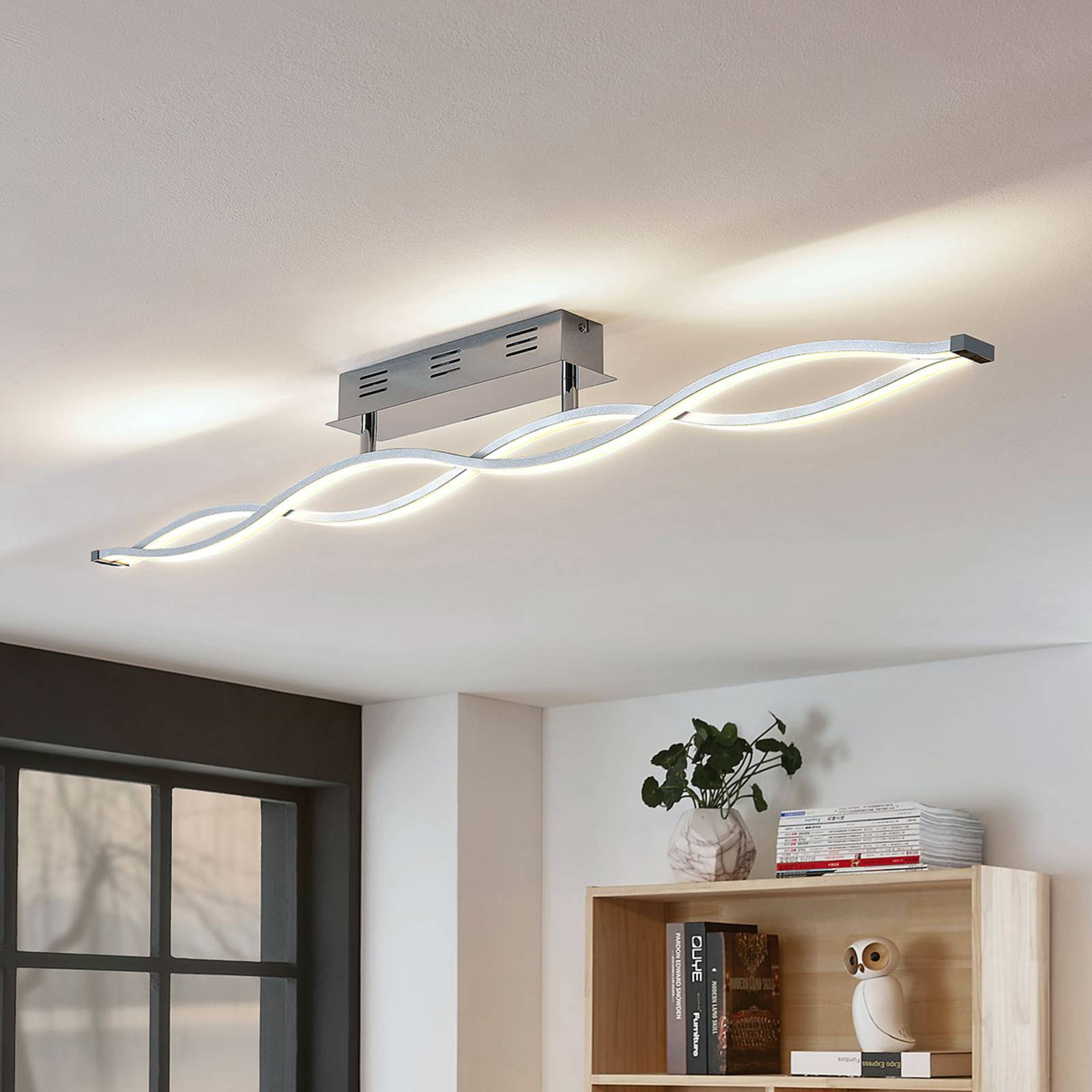 Photos - Chandelier / Lamp Lucande Roan LED ceiling lamp, wave-shaped 