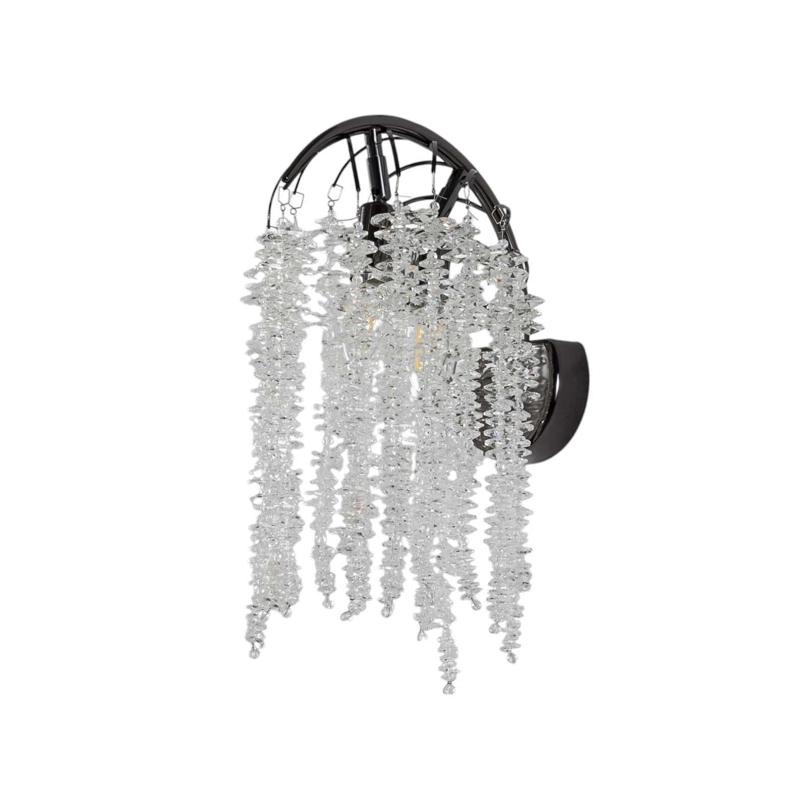 Aplique de pared Grape, negro perla, 2 luces, cristal