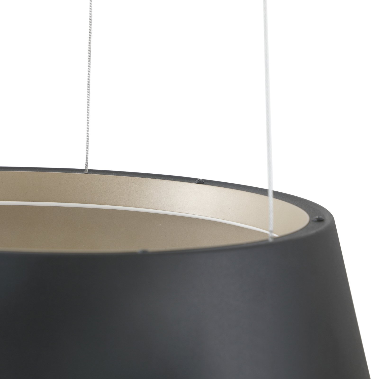 Lucande LED висящо осветление Belsar, черно, алуминий, CCT