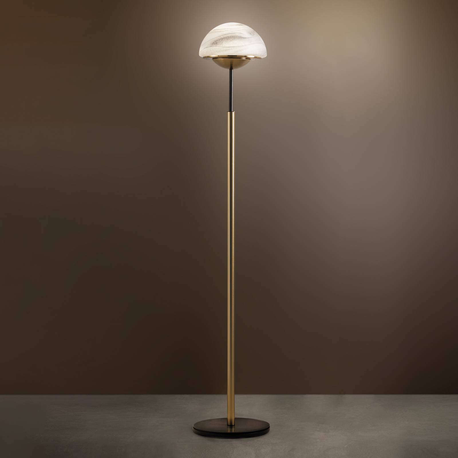 Sil-Lux Lampe sur pied Moon en verre Murano, albâtre