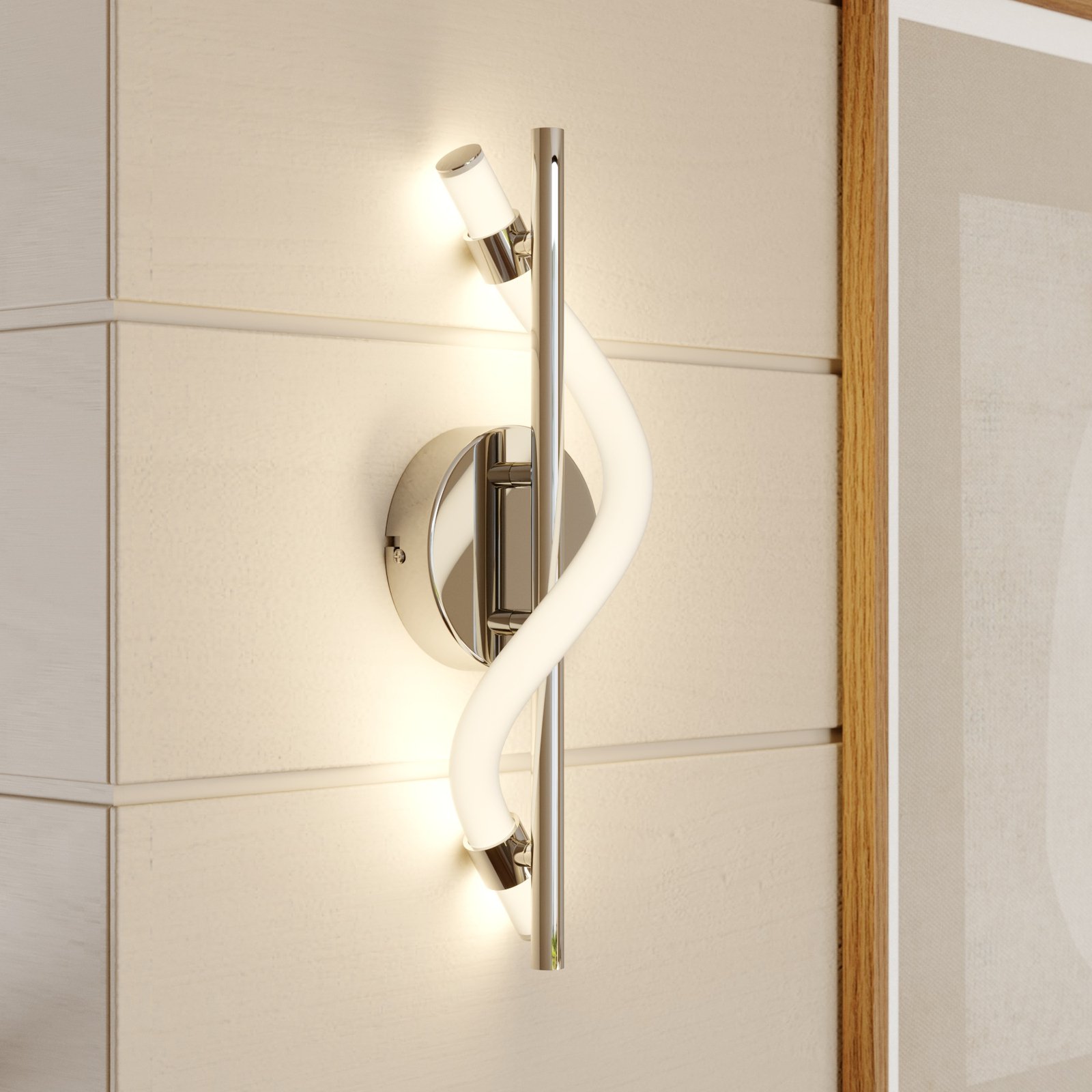 Lucande Curla LED-Wandleuchte in Chrom