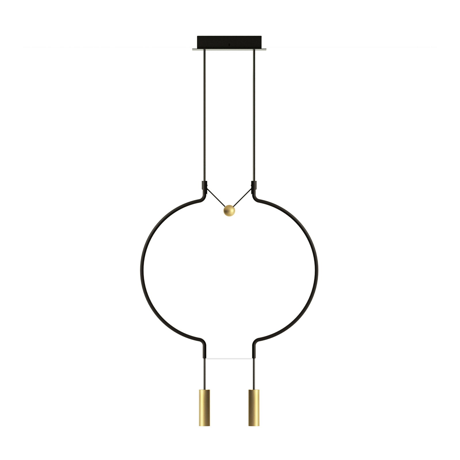 Axolight Liaison P2 hanglamp zwart/goud 56cm