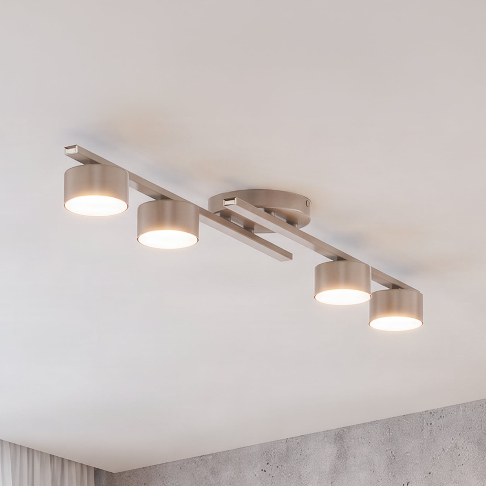 Deckenleuchte FRAGMENT, beige, Länge 87 cm, 4-flg., Metall