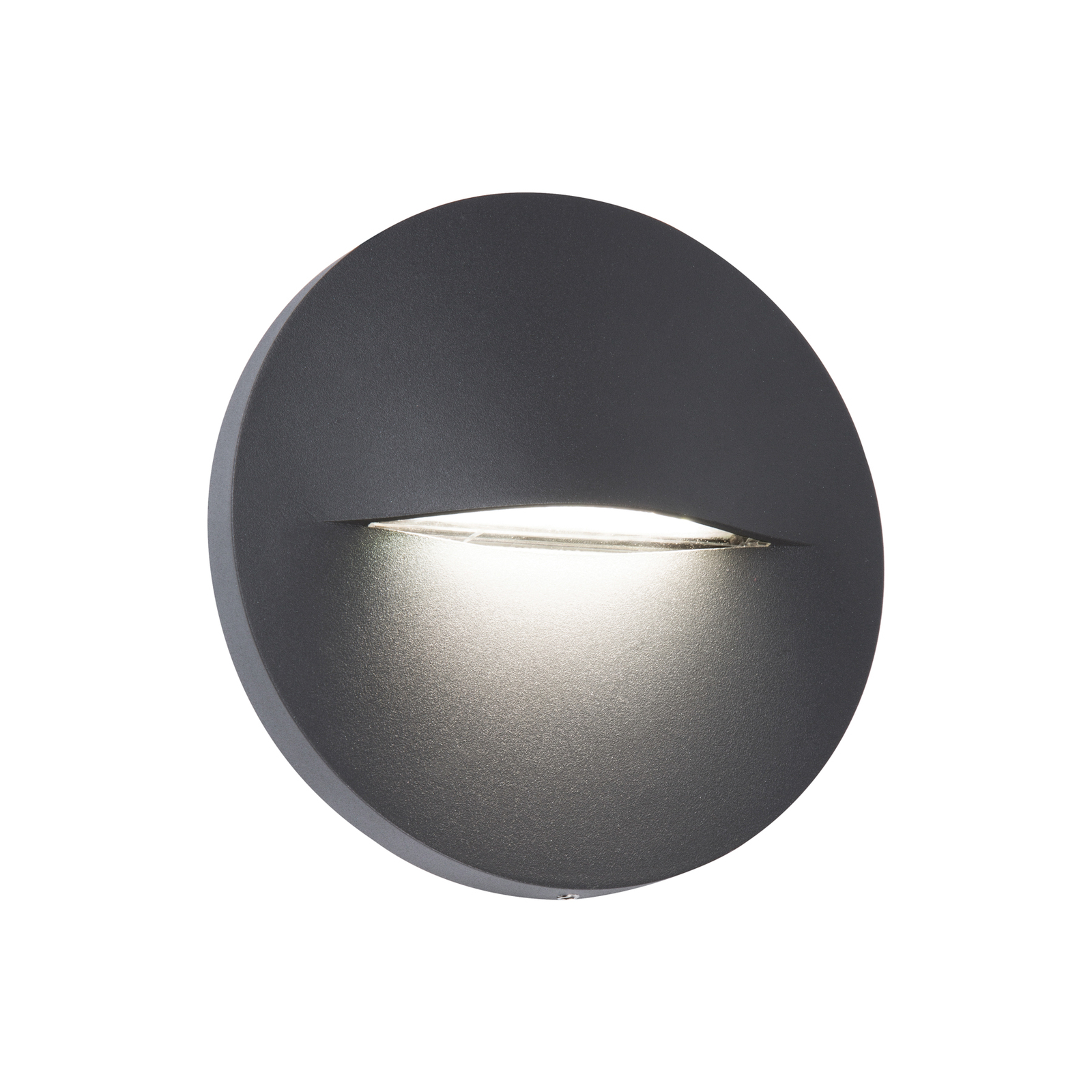 LED outdoor wall light Vita, dark grey, Ø 14 cm