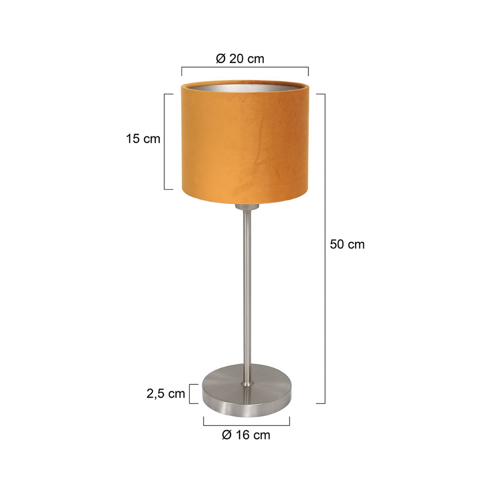 Mexlite Bordslampa Noor, stål/guldvelour, höjd 50 cm, E27
