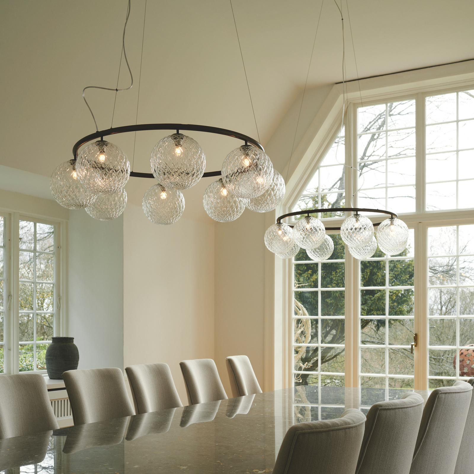 Miira 8 Circular ljuskrona, brons/klar, Ø 100 cm - Nuura