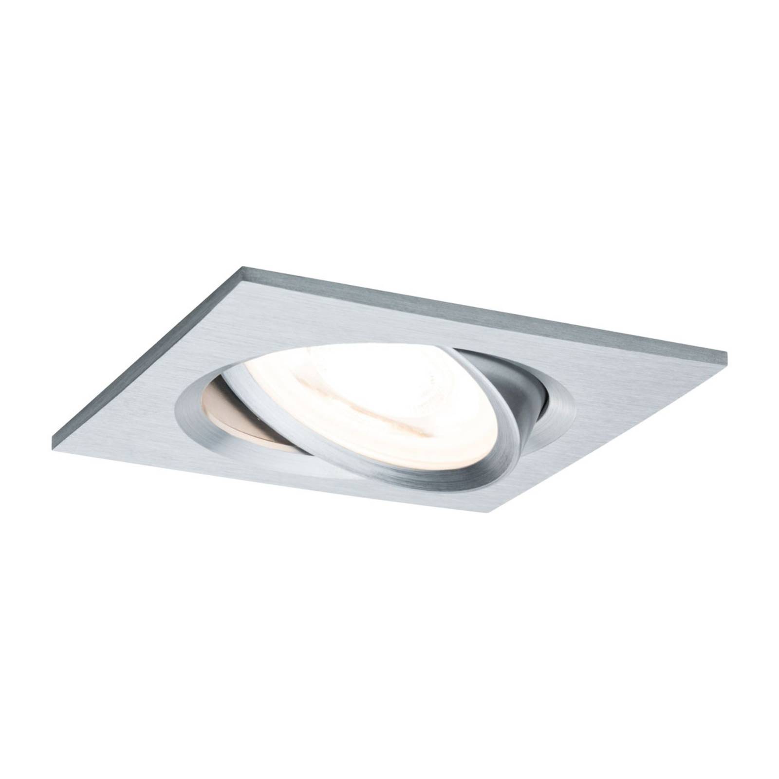 Paulmann Licht Paulmann No. 93473 LED Einbauleuchte Nova eckig 6,5W GU10 Alu 1er-Set dimmbar