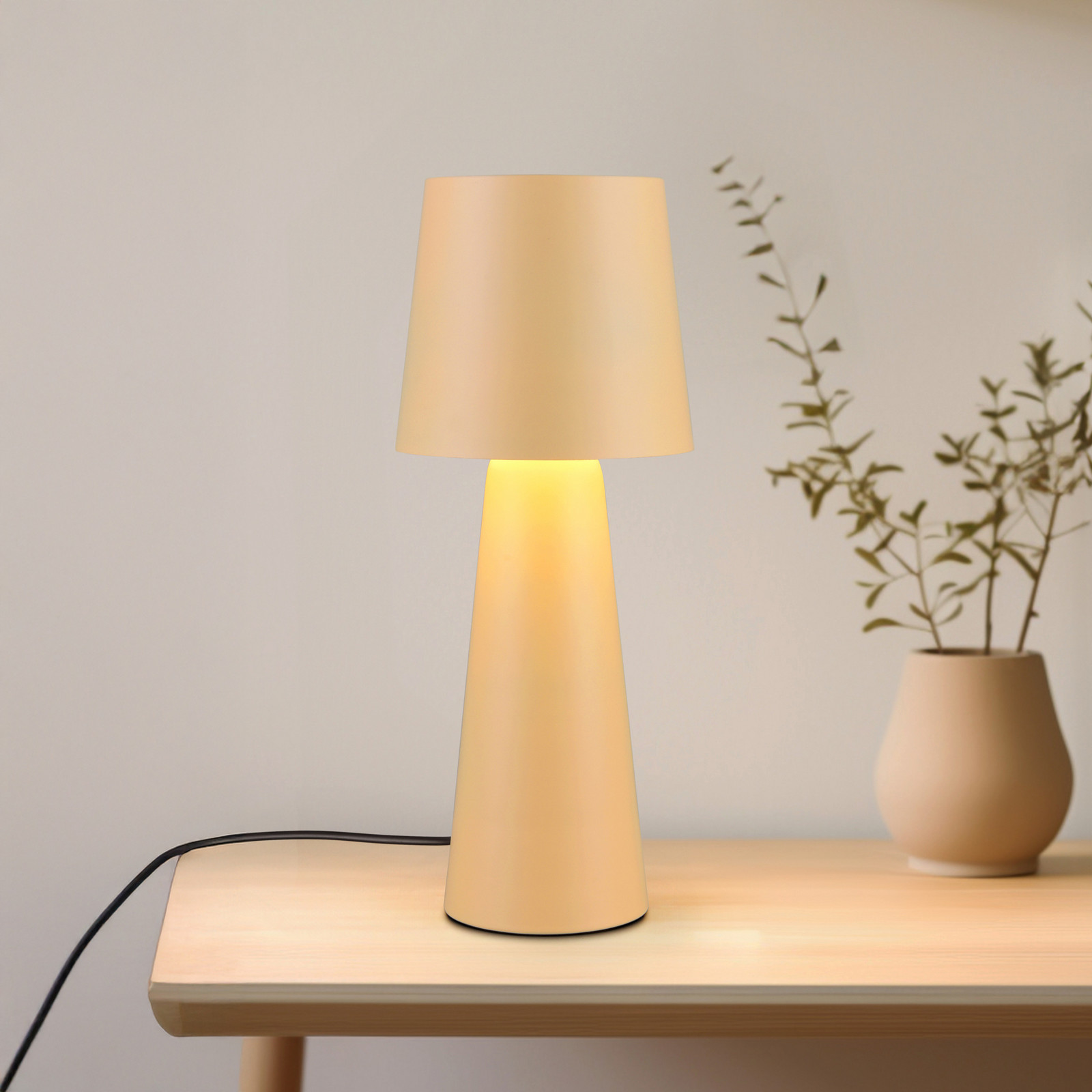 Trio Lighting Lampă de masă Nubian bej înălțime 40 cm metal E27 - Camera de zi / sufragerie - modern