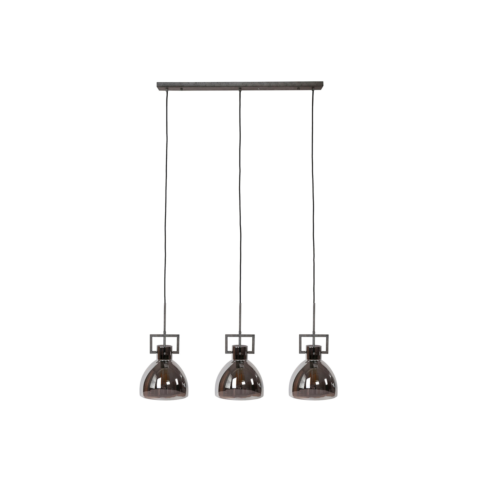 Hanglamp Hollunderbach glazen kap 3-lamps