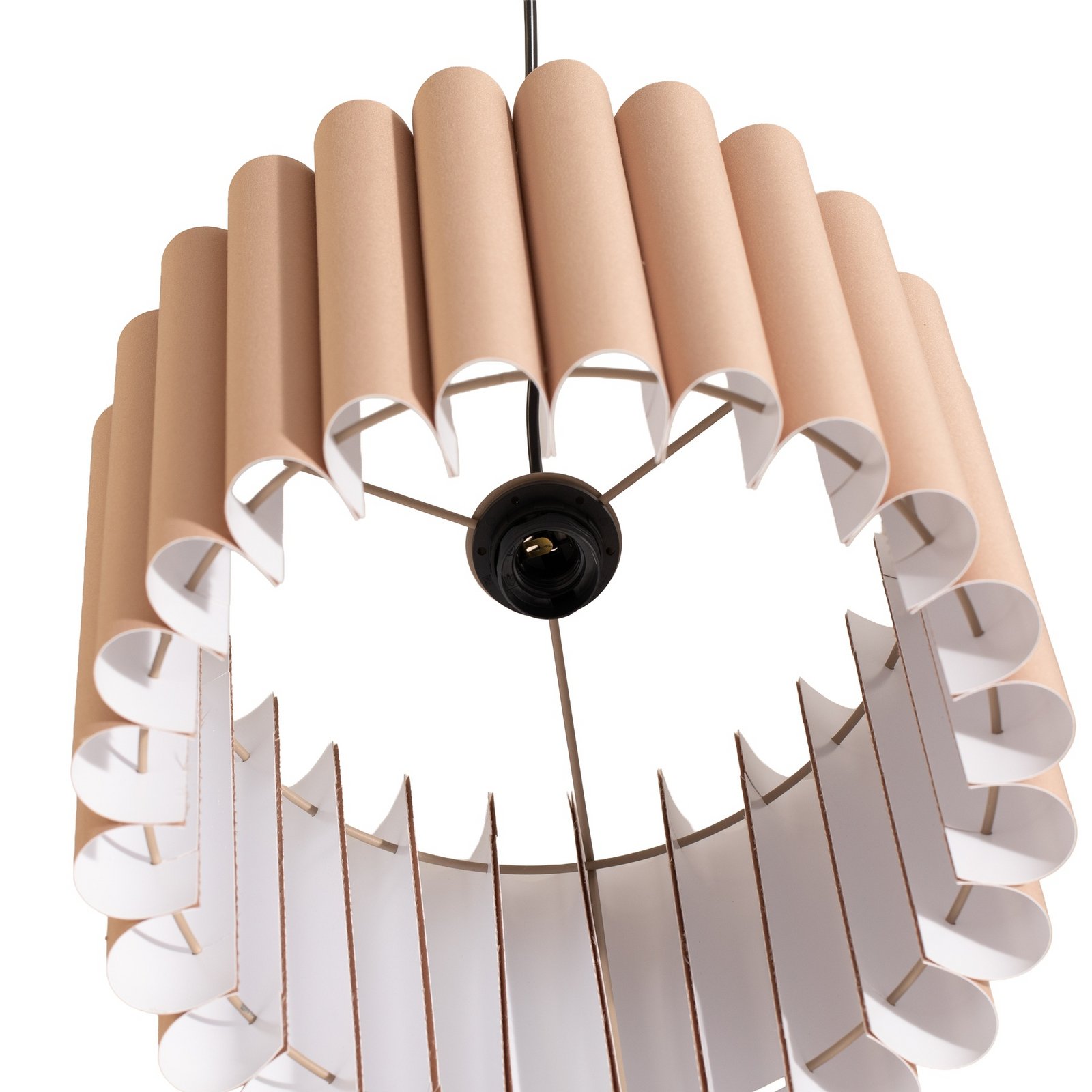 Hanglamp Aria, cappuccino, microvezel, E27