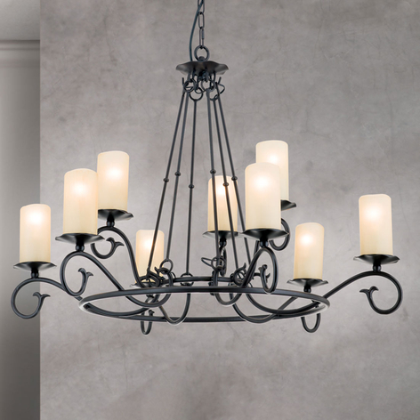 Mauro chandelier with Scavo glass, 5 bulb Mauro chandelier with Scavo glass, 5 bulb
