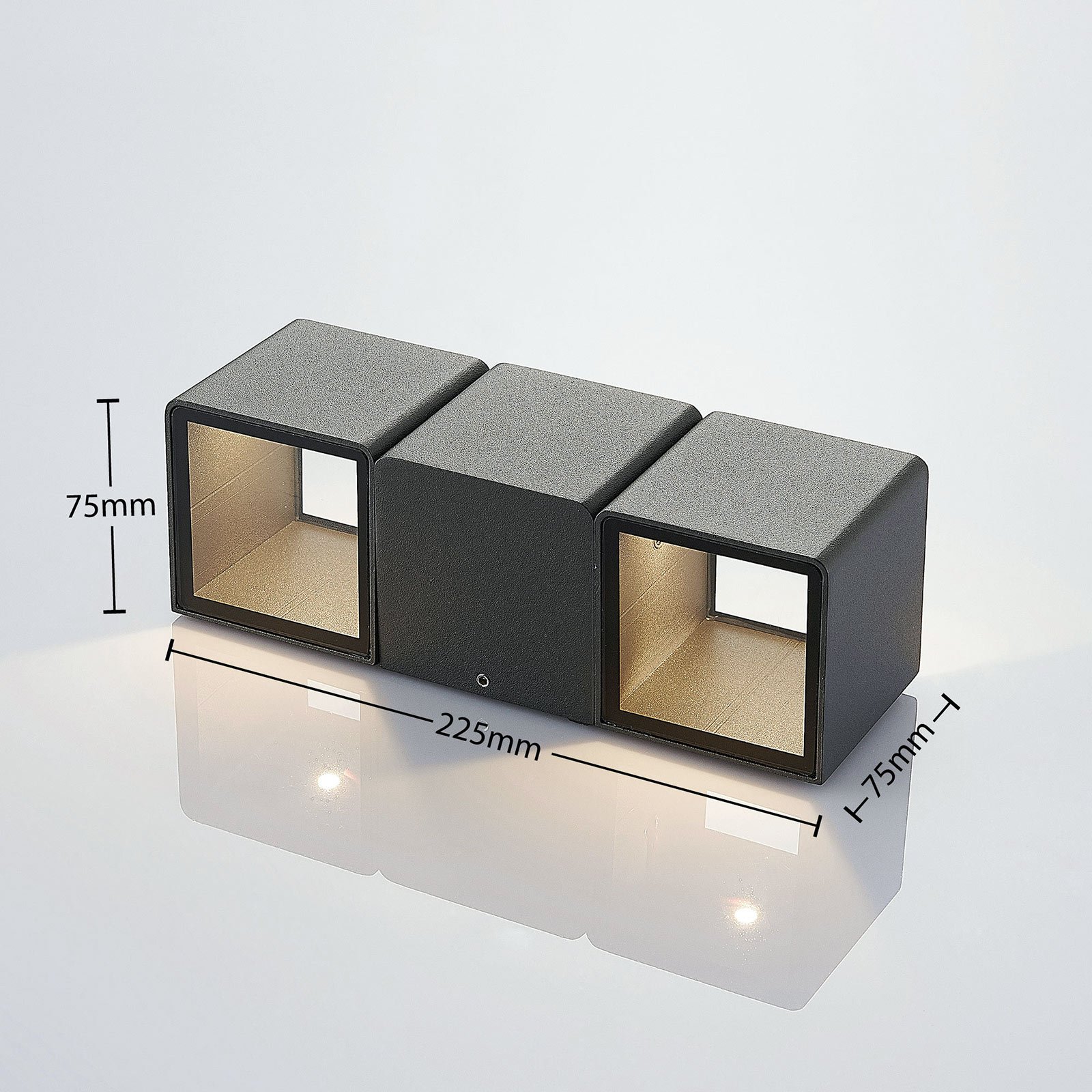 Niclas Square LED Outdoor Wall Lamp Dark Grey - Lindby
