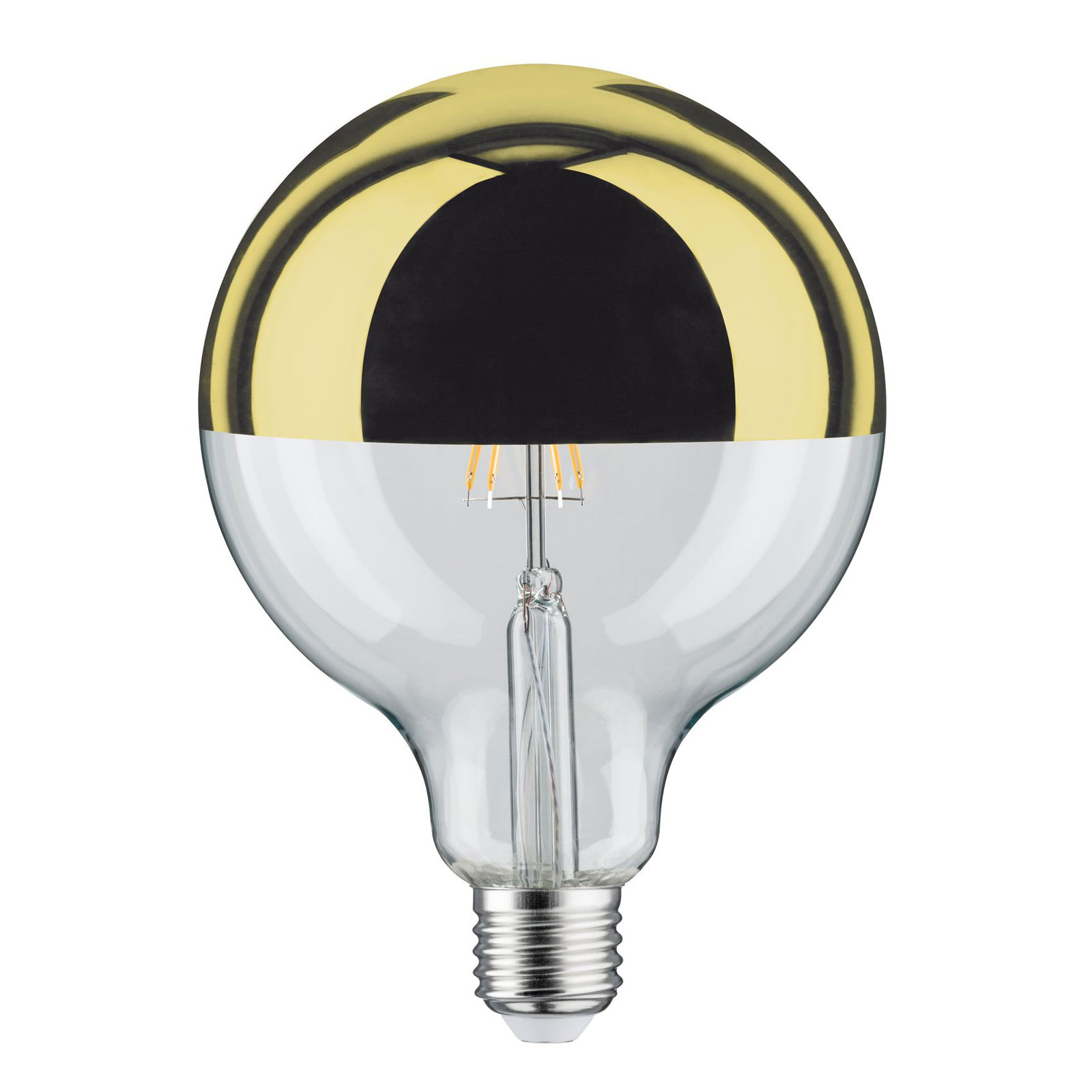 LED bulb E27 G125 827 6.5W Head mirror gold