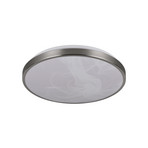 LED griestu lampa „Fena“, matēts niķelis, Ø 38 cm, metāls, IP44