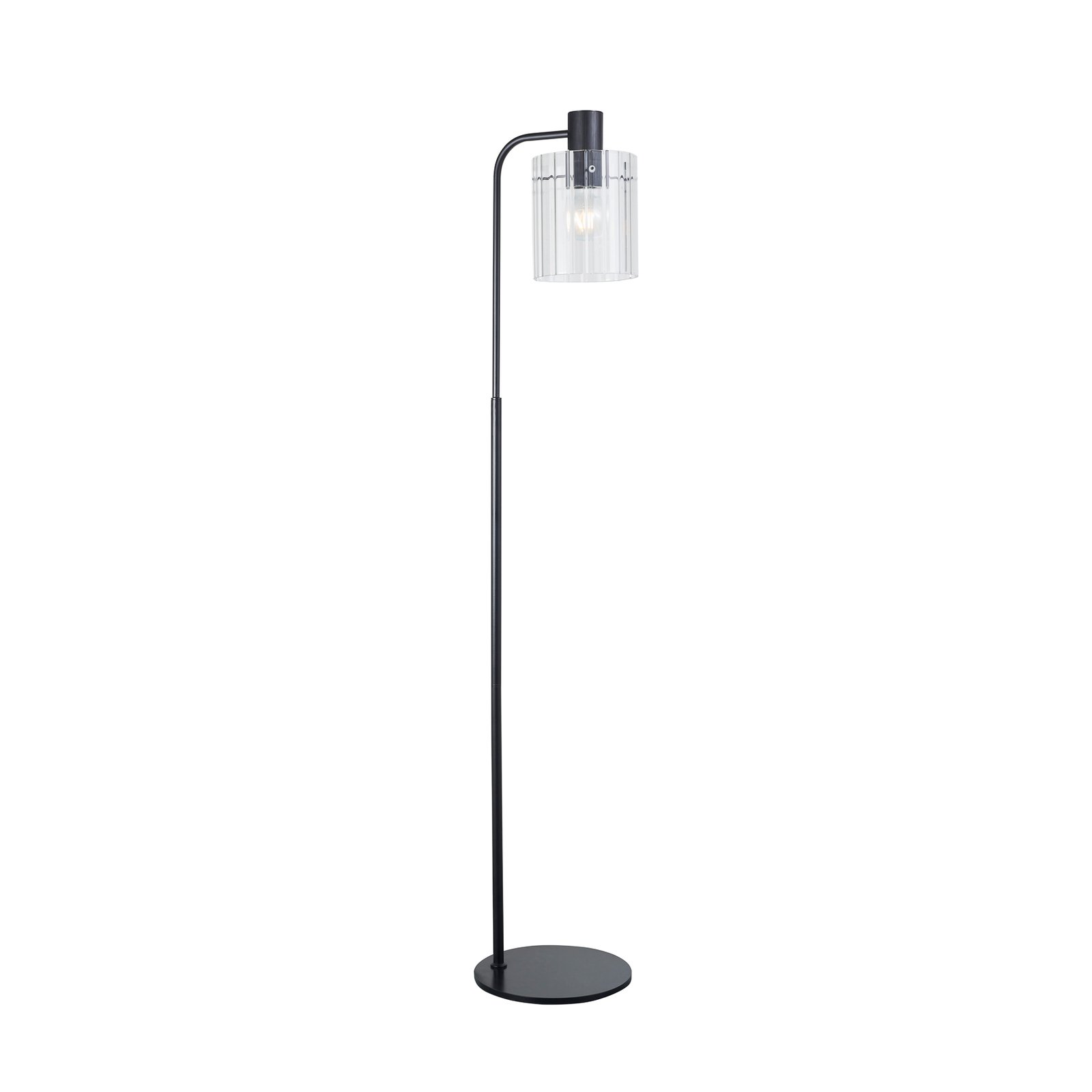 Lucande lampe sur pied Eirian, noir, verre, hauteur 150 cm, E27