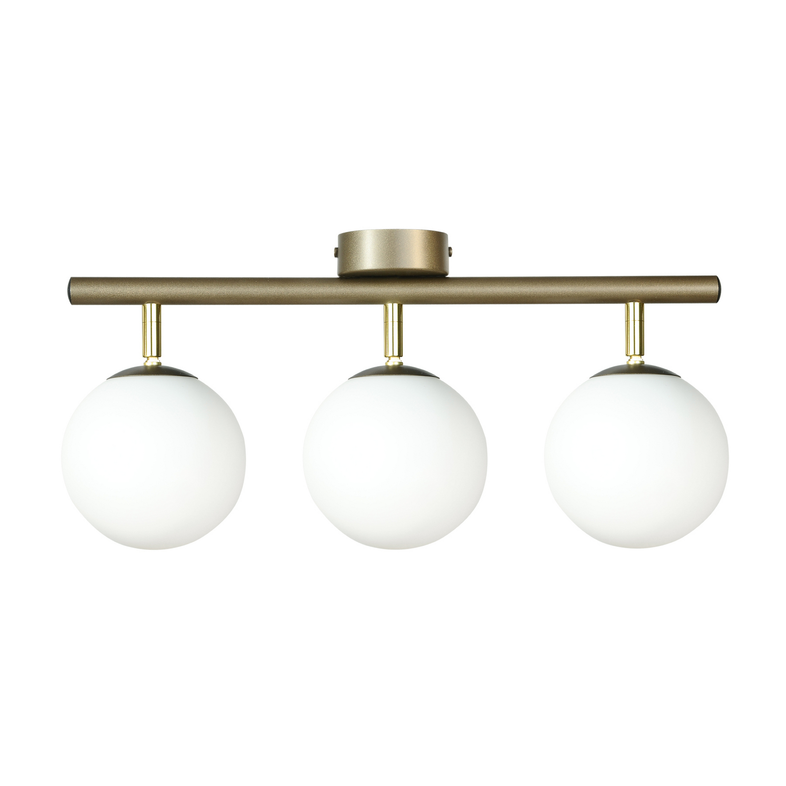 Plafondlamp Drum, koffie, 3-lamps, glas, lengte 46 cm