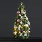 Noel LED fir cone with silver/magenta decoration