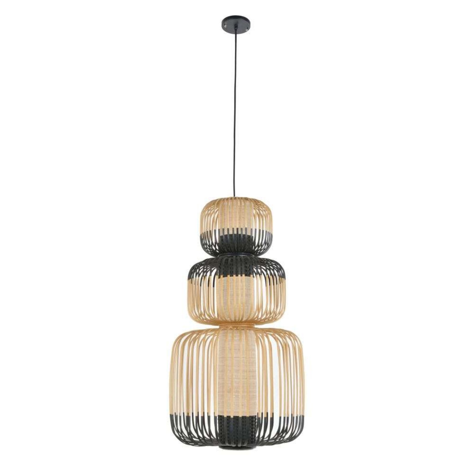 Bamboo Závěsná Lampa Totem 3 Black - Forestier