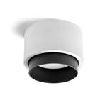 Plafonnier Syme, blanc/noir, rond, Ø 11 cm, plâtre, GX53