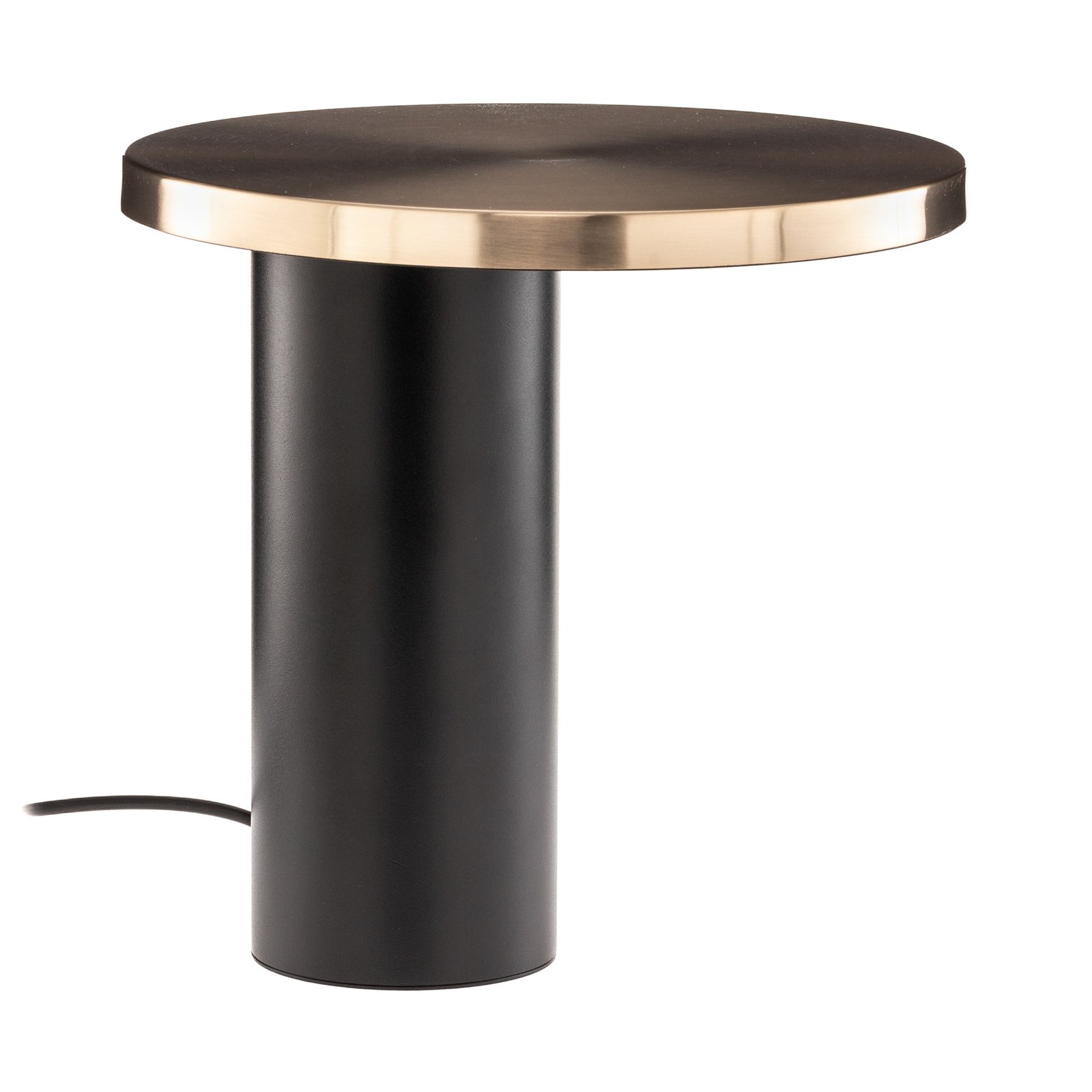 Oluce Cylinda lampada LED da tavolo nero-oro