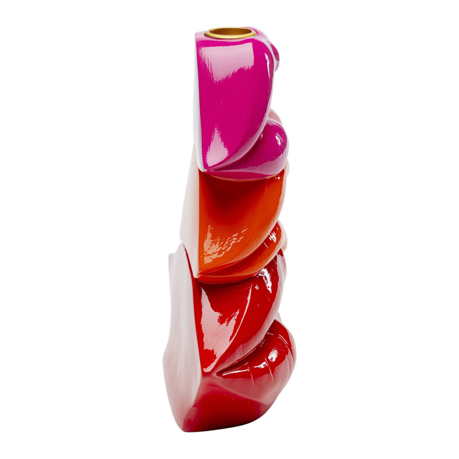 KARE Kandelaar Lips, hoogte 20 cm, polyresin, rood