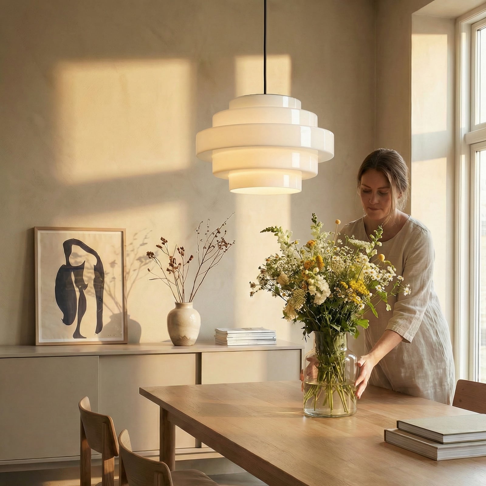 Suspension Filo, blanche, Ø 28 cm, verre - ALDEX