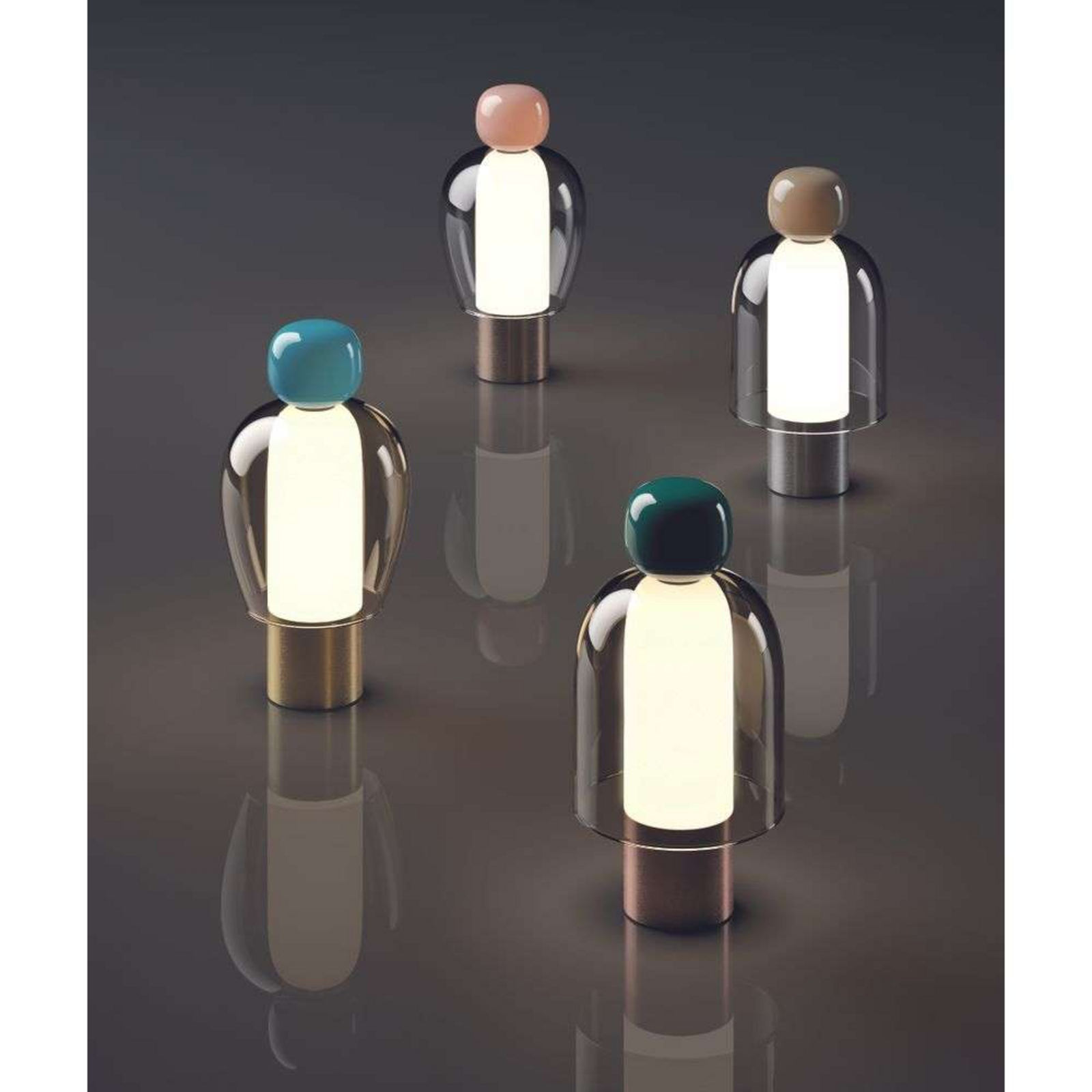 Easy Peasy ToGo Stolová Lampa Kelp Green/Honey/Rose Gold - Lodes