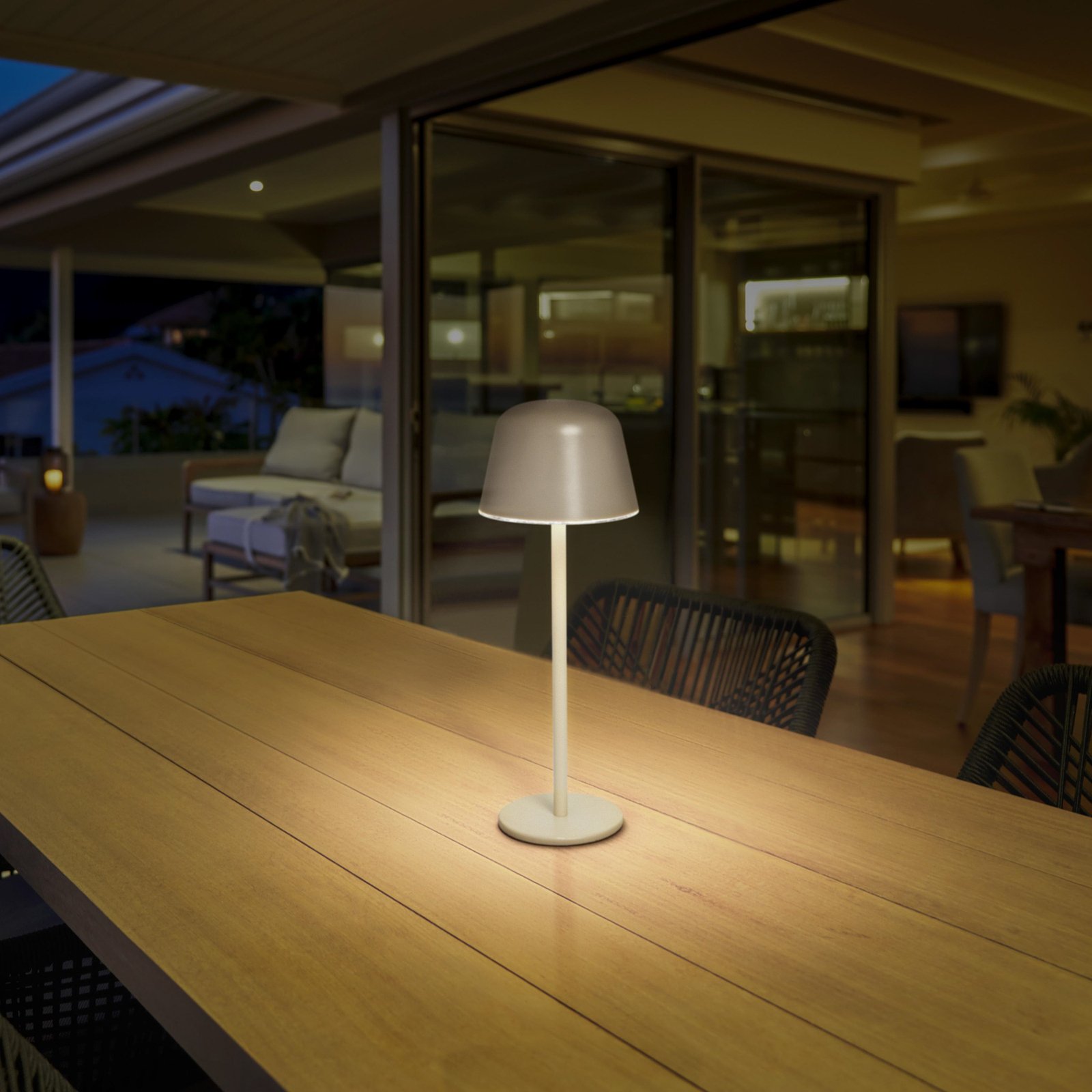 LEDVANCE LED uzlādējama galda lampa Style Stan, alumīnija, CCT, bēšs
