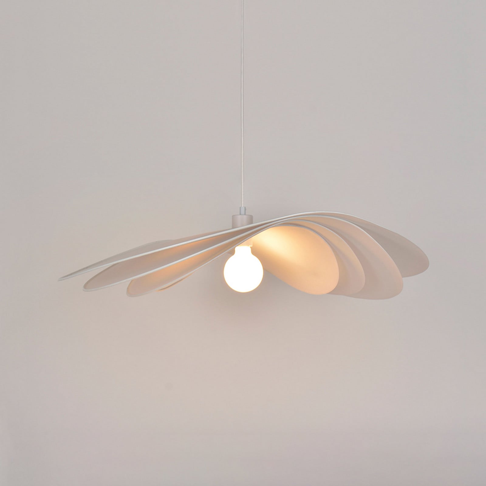 MARKET SET Lampă suspendată Selenitis Ø 78 cm - Camera de zi / sufragerie - Design - alb - Hârtie / Carton