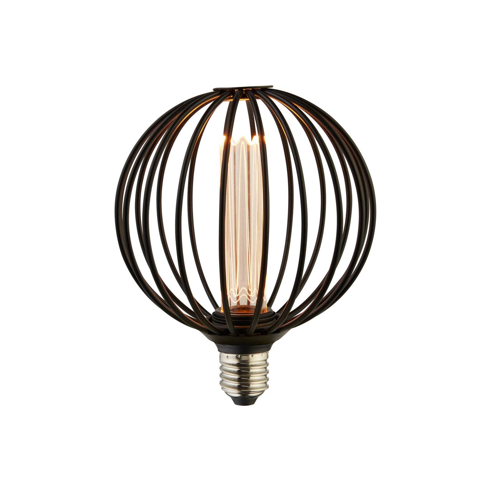 Levně Žárovka LED Globe, černá, E27, 3,5 W, 1 800 K, stmívatelná