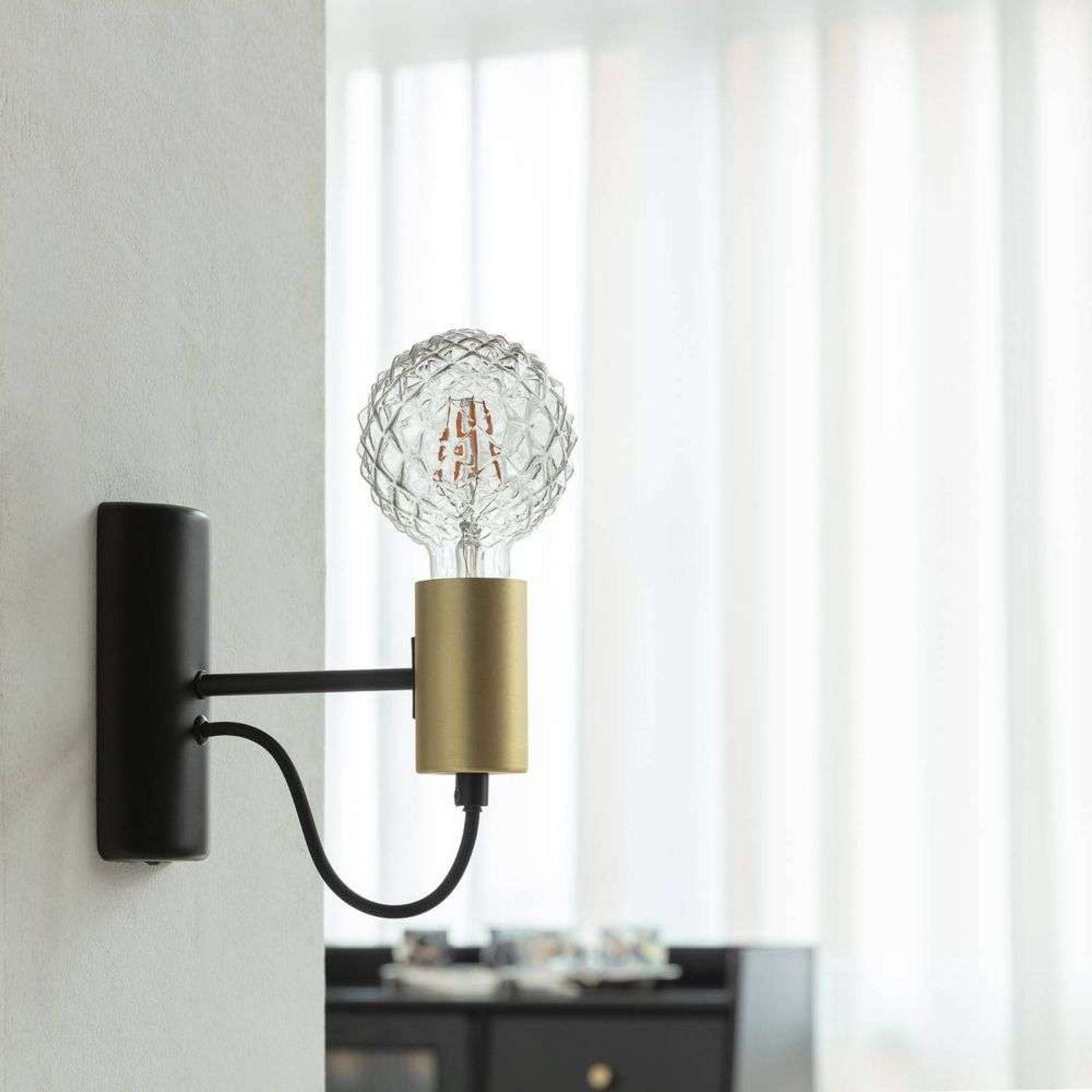 Prospa Aplică de Perete Black/Brass - Lindby