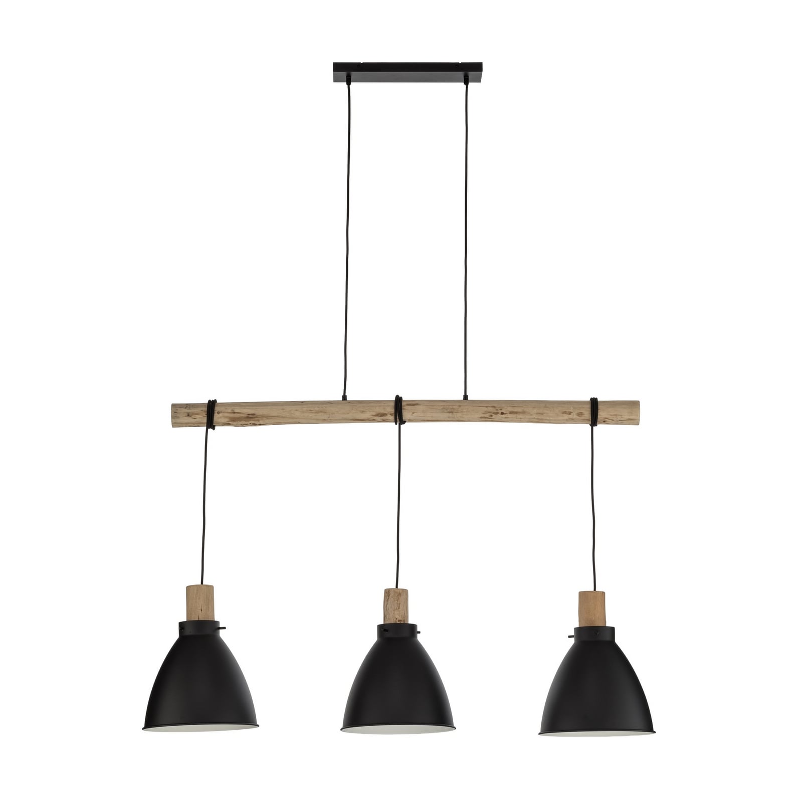 Trebale 3 Pendel Black/Wood - Lindby