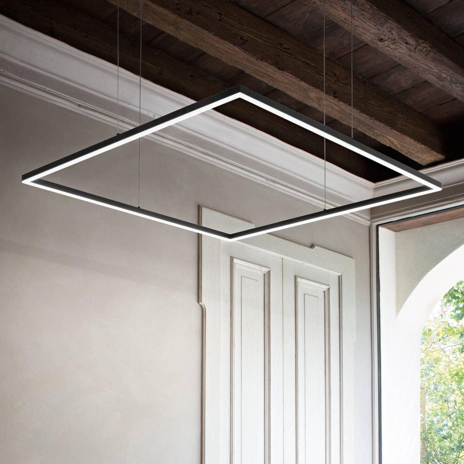 Ideal Lux LED-Pendel Oracle Slim 90 x 90 cm czarny 3000 K