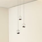 Lucande LED-pendellampe Hayley, Ø 25 cm, 3 lyskilder, krom, glass