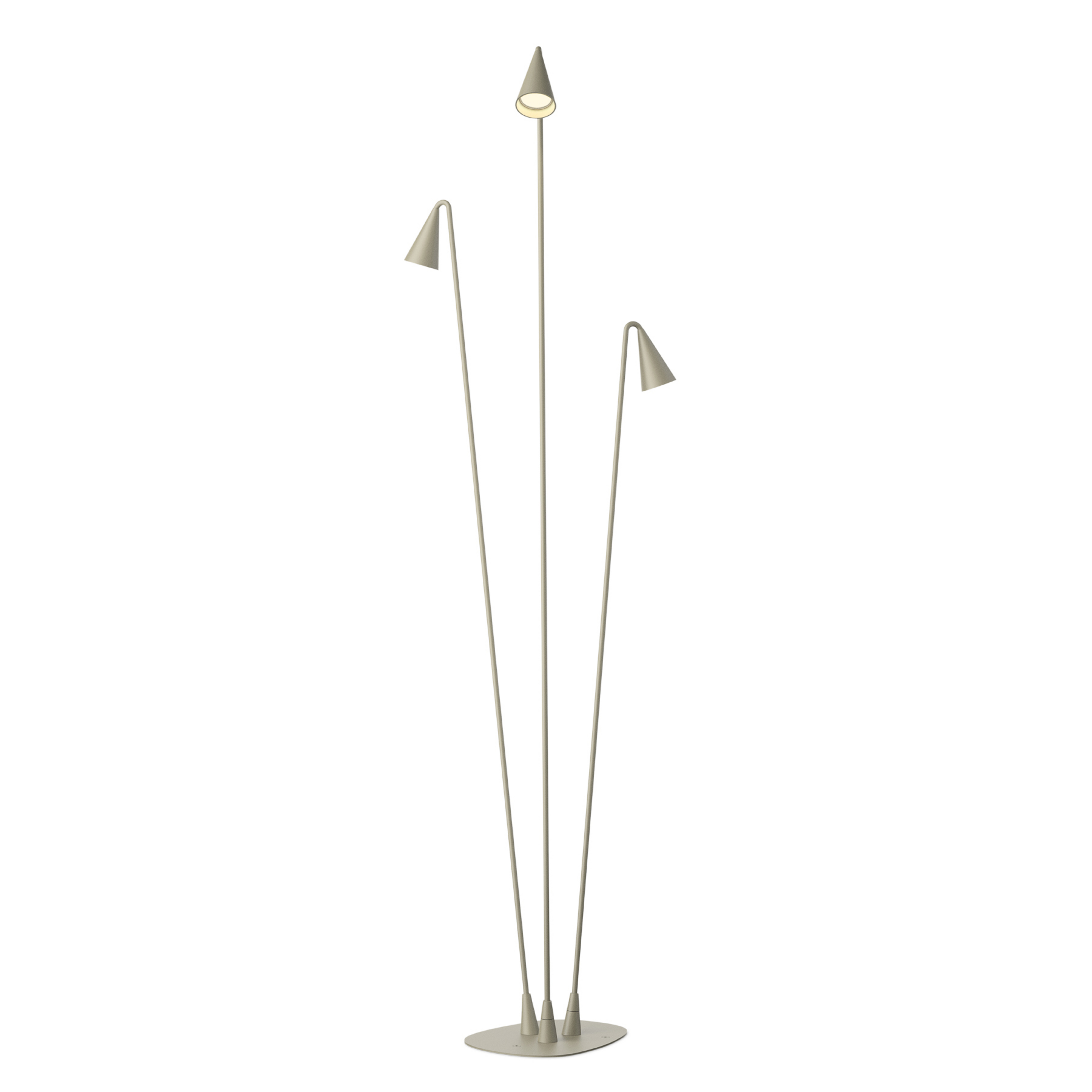 Lampada da terra da esterno a LED Brisa, a 3 luci, color kaki - Vibia