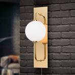 LED wandlamp Pipes in glanzend goud