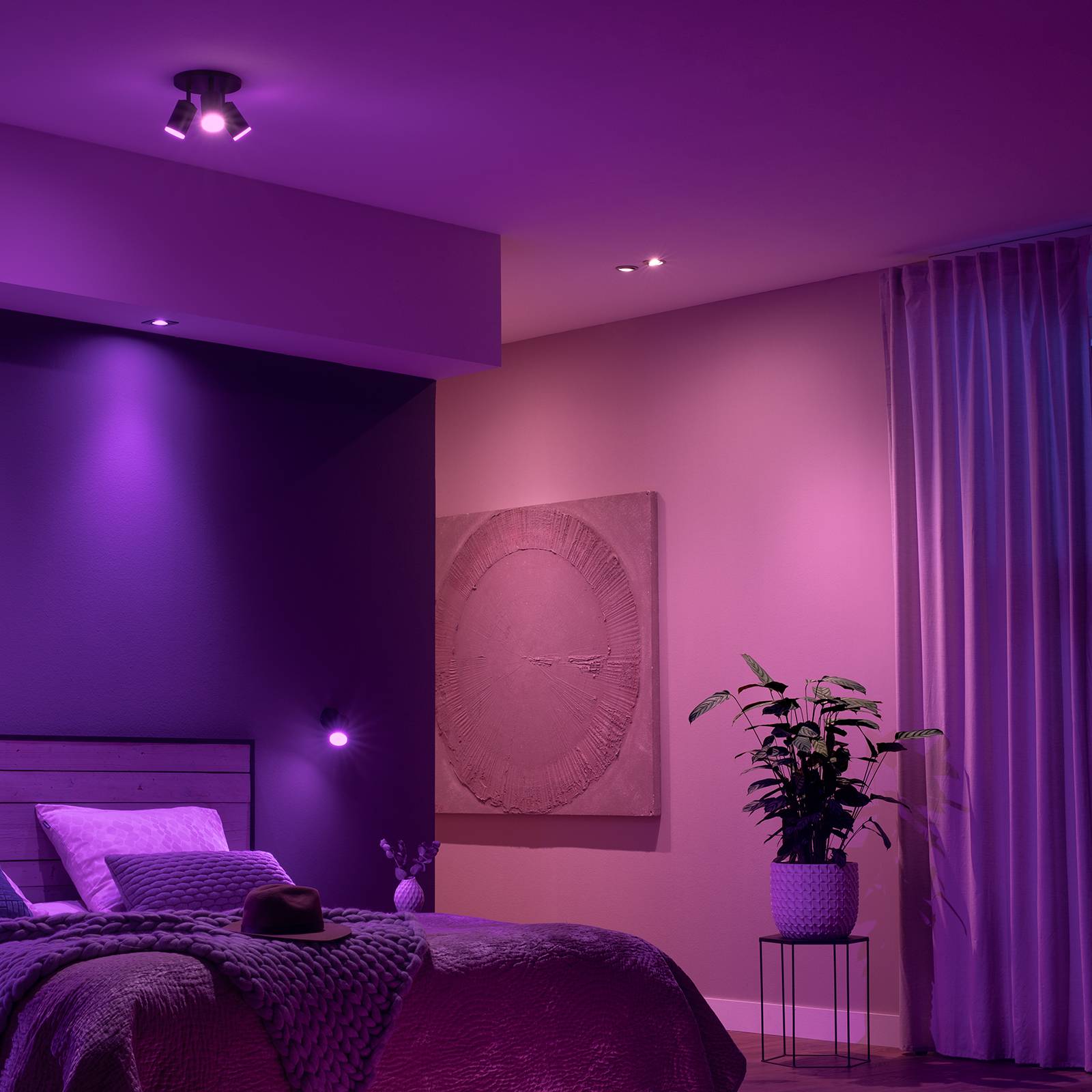 PHILIPS HUE Philips Hue White & Color Ambiance 5.7W GU10, 2x, plastic, GU10, 5.7 W, energy efficiency: A+, L: 5.8 cm