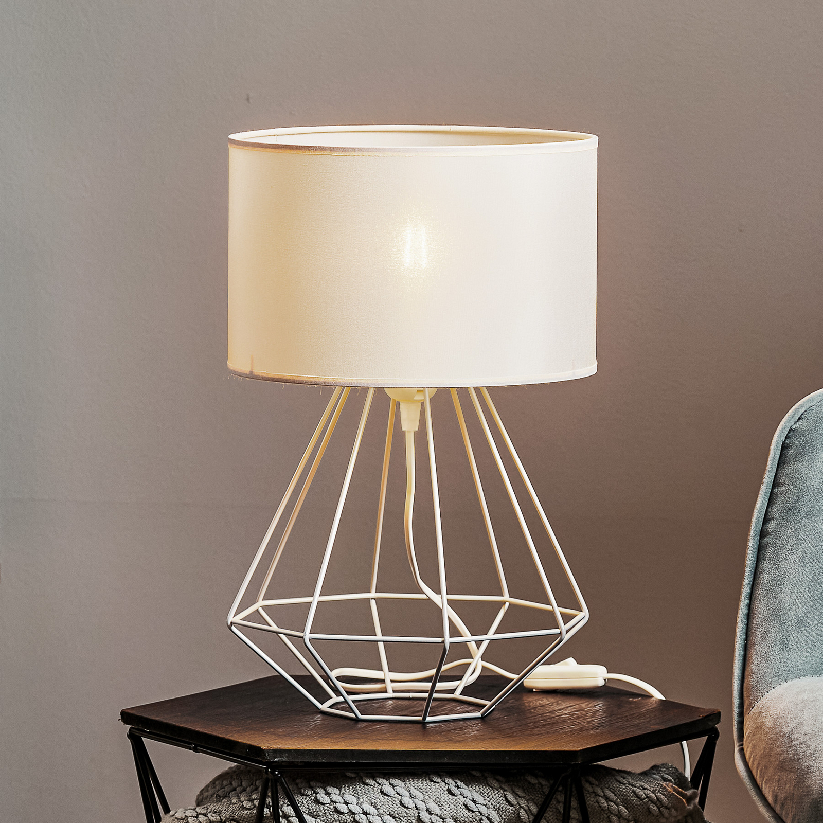 Lampada da tavolo Alessio, grigio