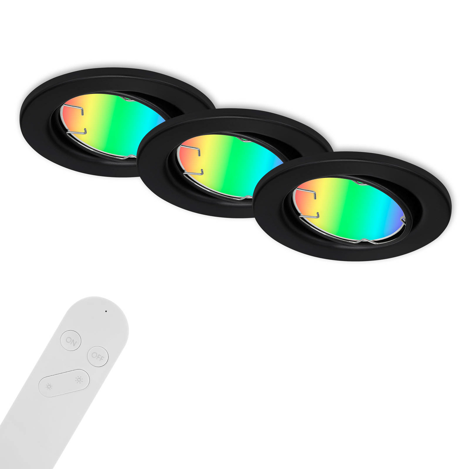 Fit Move S LED-indbygningslampe, CCT RGB 3 enheder, sort
