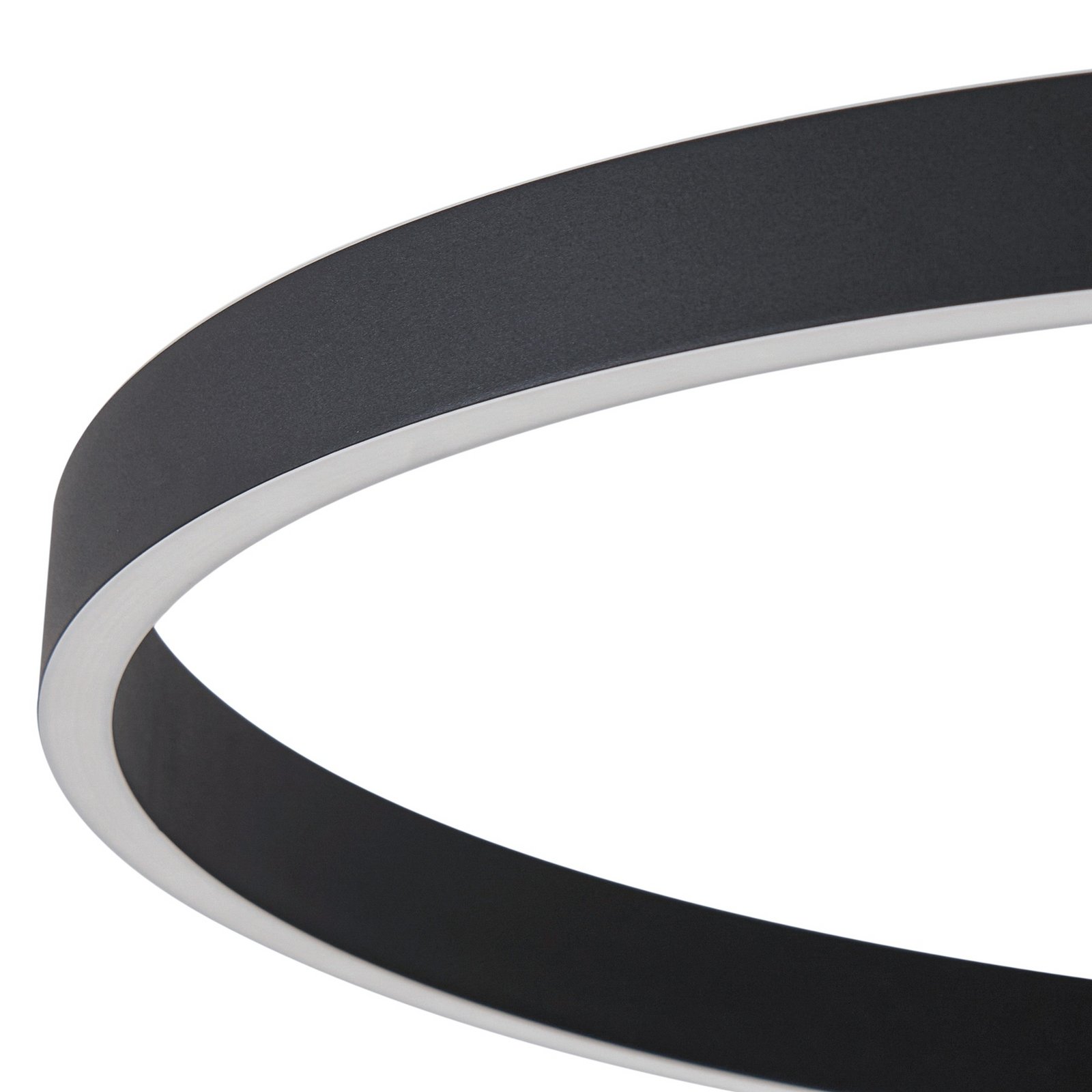 Plafonnier LED Isalin, noir, CCT, à intensité variable - Lucande