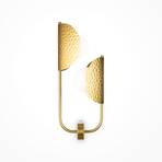 Maytoni Tropic wall light, left, brass, 2-bulb, metal