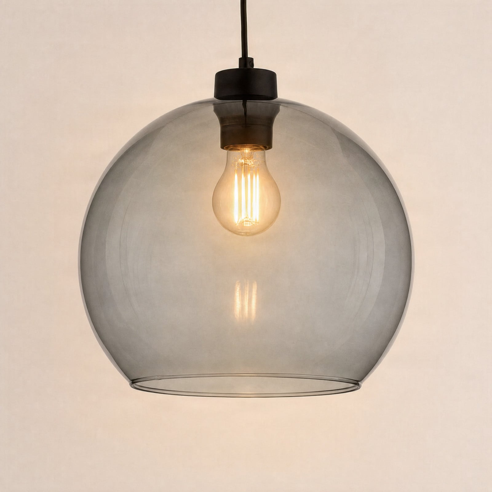 Cubus pendellampa Ø 30 cm, rökgrått glas, E27 TK Lighting - Vardagsrum - Modern - Klot