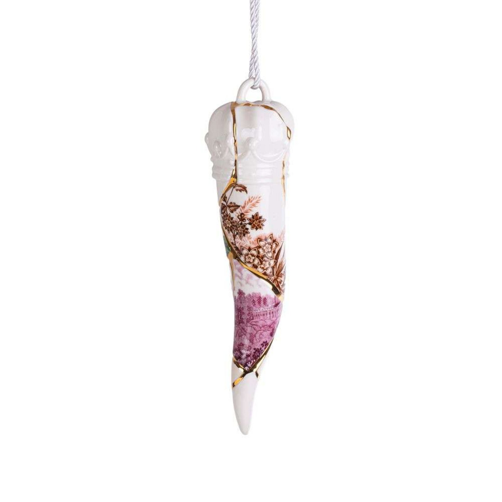 Kintsugi Lucky Horn Ornament White/Multicolor - Seletti