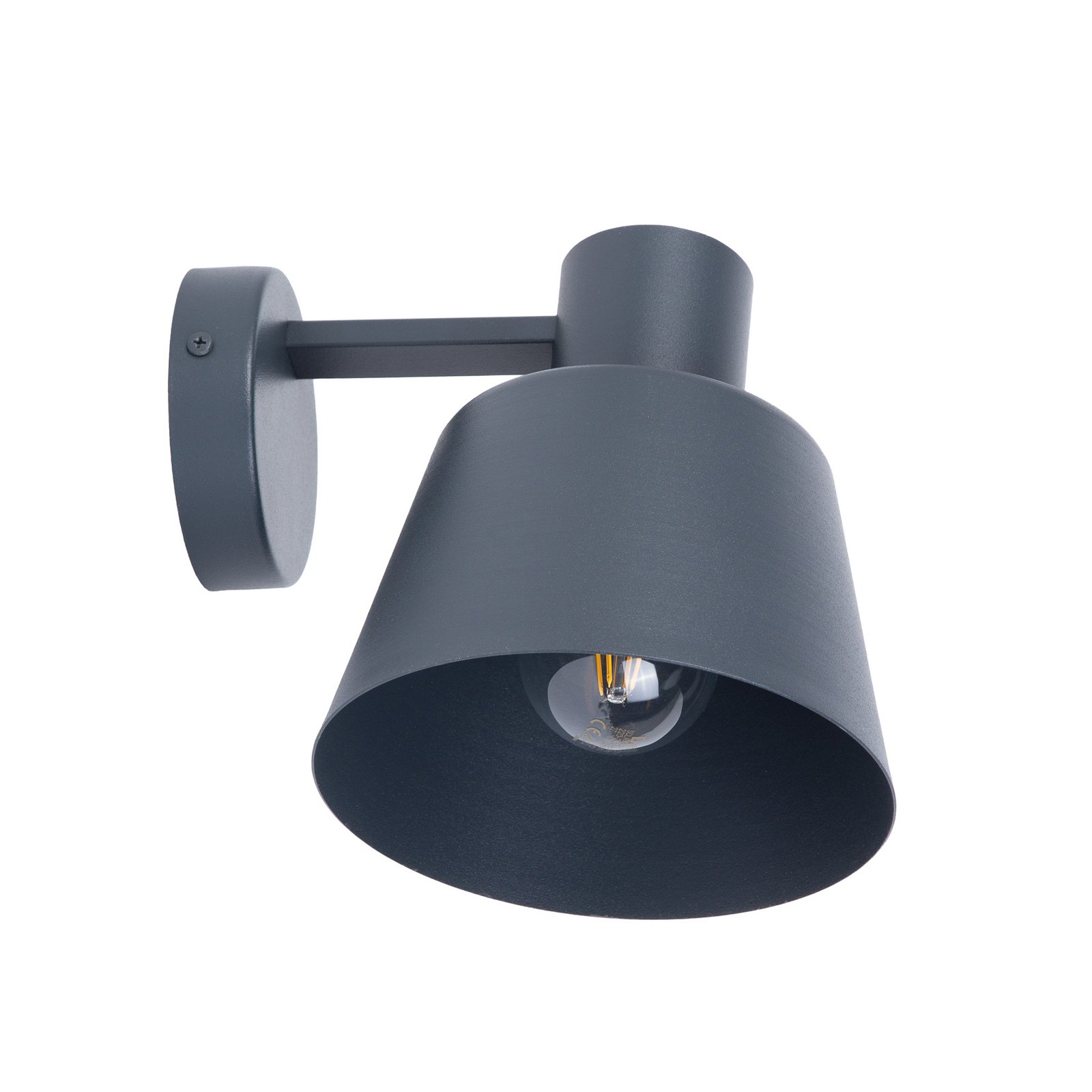 Applique Dunka, antracite a 1 luce, acciaio, altezza 17 cm