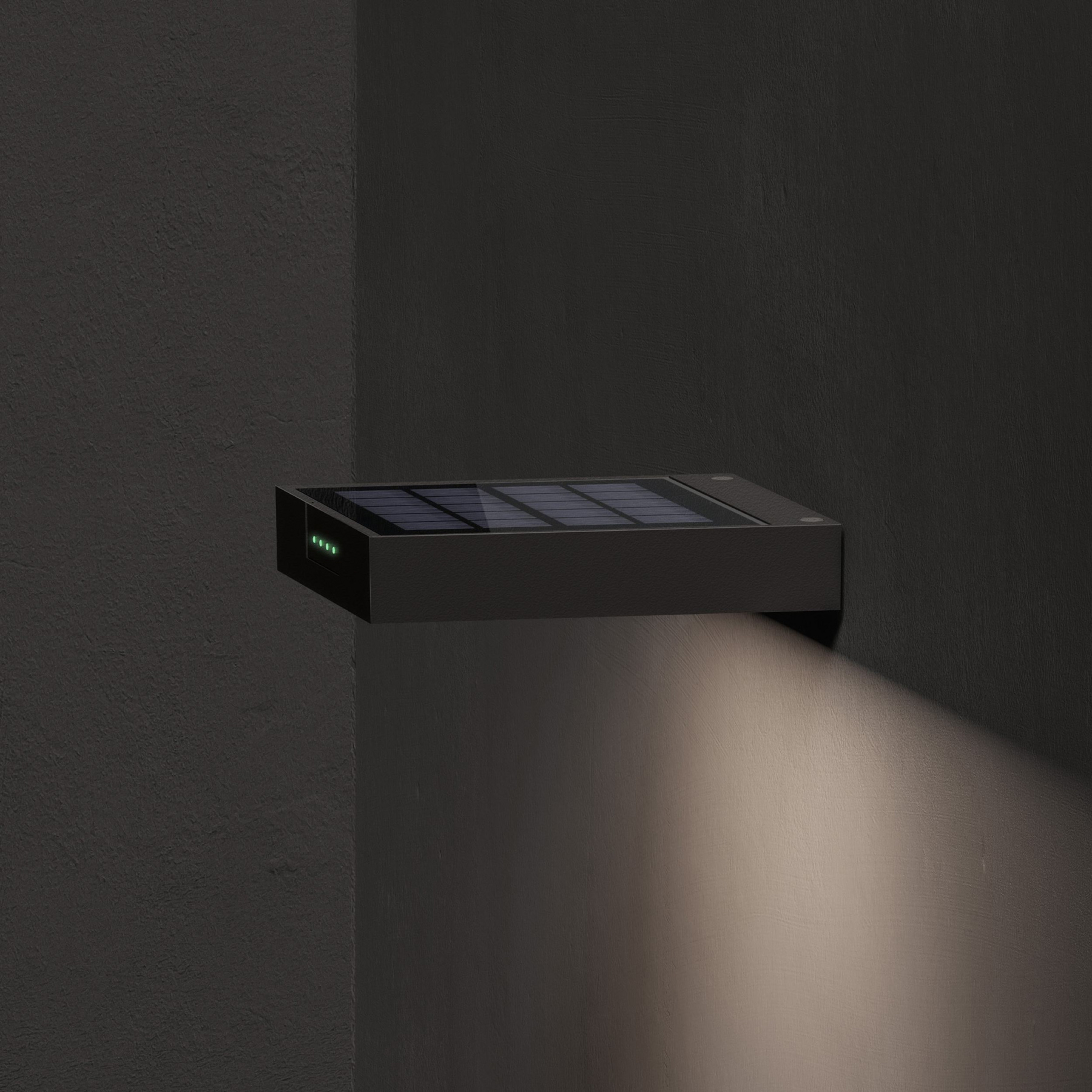 KLEWE LED-aurinkoseinävalaisin ALA WALL, antrasiitti, alumiini, IP65
