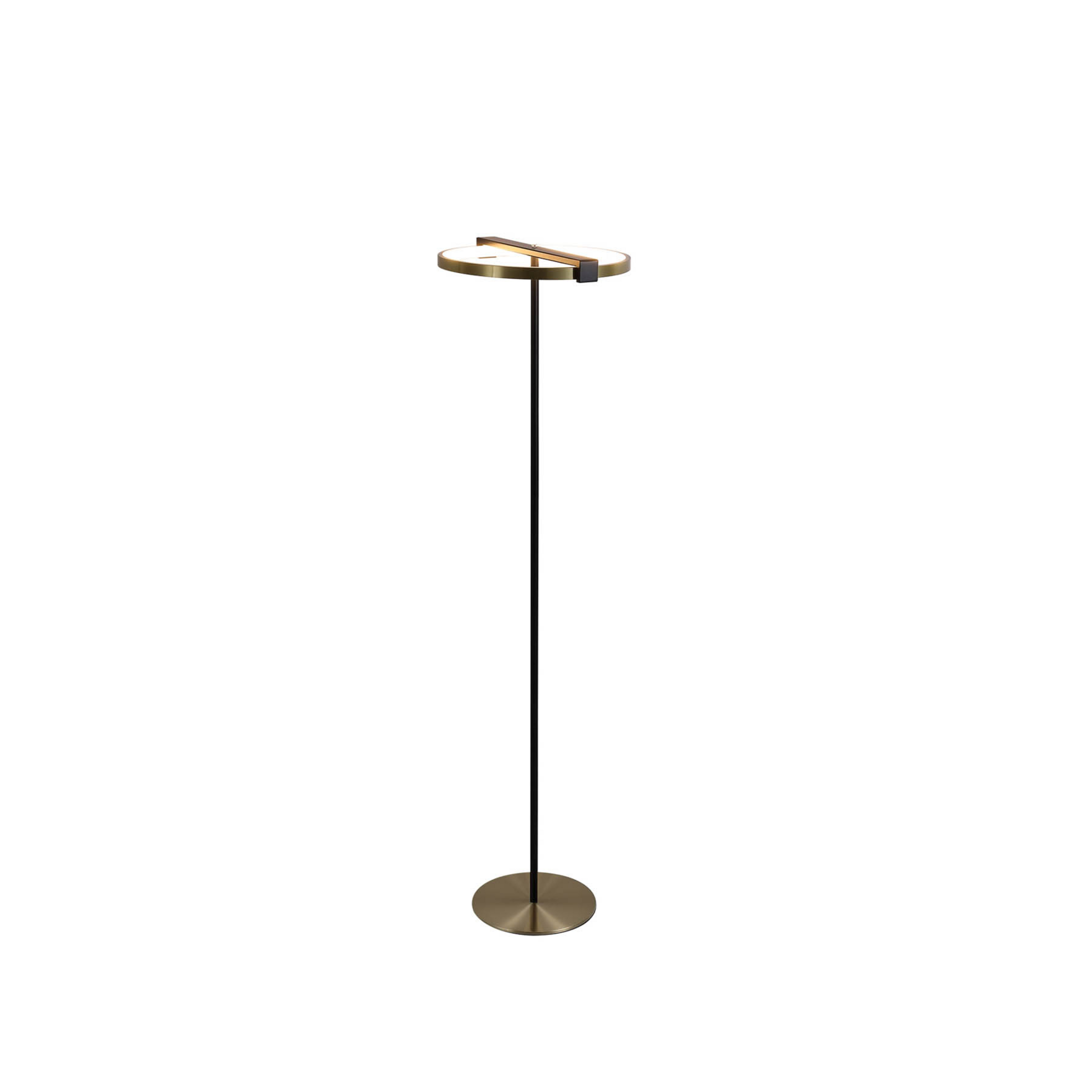 LED-Stehleuchte Aerial, messing/schwarz, Stahl, Silikon