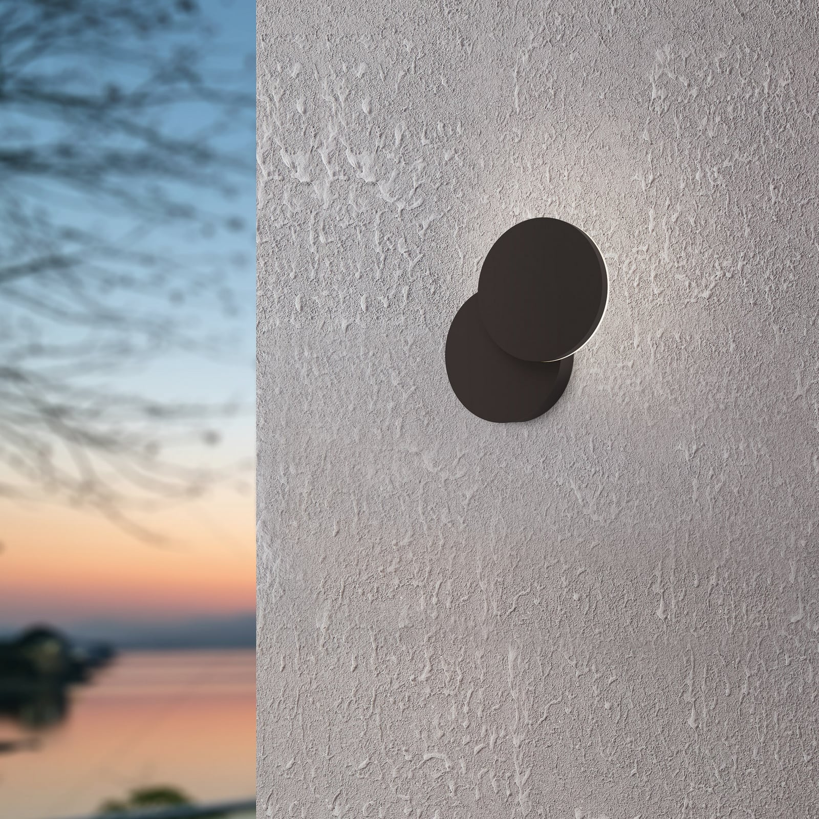 LED-Außenwandlampe Pedersano, schwarz, Ø 14 cm, Metall